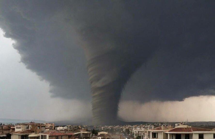 Внушительных размеров торнадо прошелся по северной части Кипра